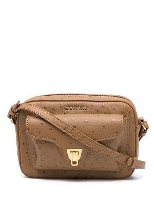 Coccinelle polka dot-print leather satchel bag - Brown
