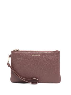Coccinelle small New Best leather clutch - Brown