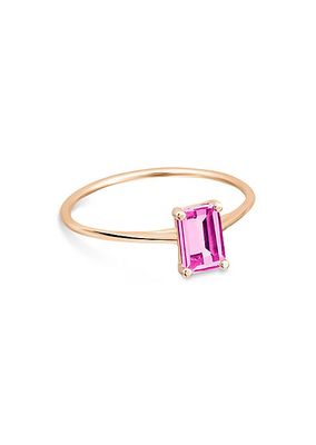 Cocktail 18K Rose Gold & Mini Pink Topaz Ring