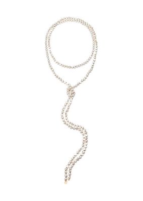 Cocktail 18K Rose Gold & Pearl Knotted Lariat Necklace