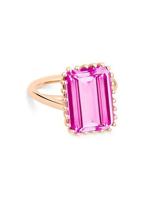 Cocktail 18K Rose Gold & Pink Topaz Ring