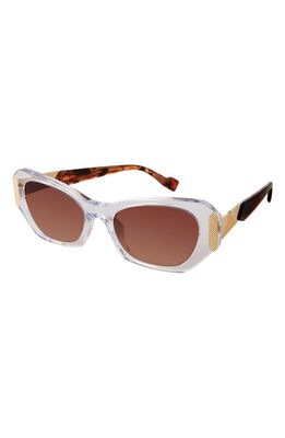 Coco and Breezy Clover 55mm Rectangular Sunglasses in Crystal/Brown