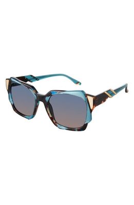Coco and Breezy Fortune 55mm Rectangular Sunglasses in Blue Crystal/Tortoise