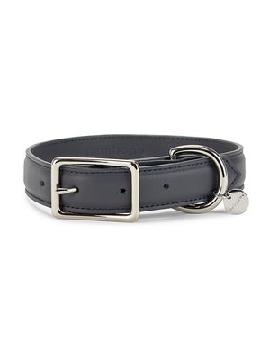 Coco Leather Dog Collar - Charcoal - Size XS