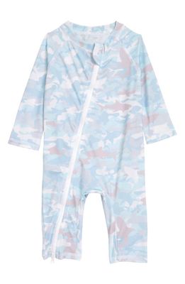 Coco Moon Kai Camouflage Long Sleeve One-Piece Rashguard Swimsuit in Blue