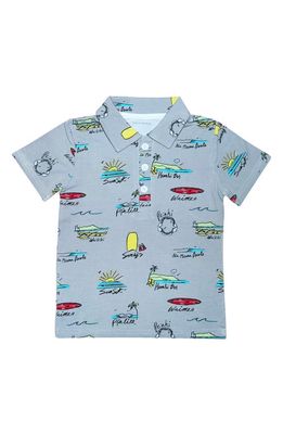 Coco Moon Kids' Surf Report Polo in Grey Multi