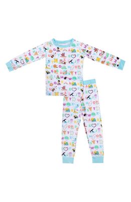 Coco Moon Kine ABCs Fitted Pajamas in Blue