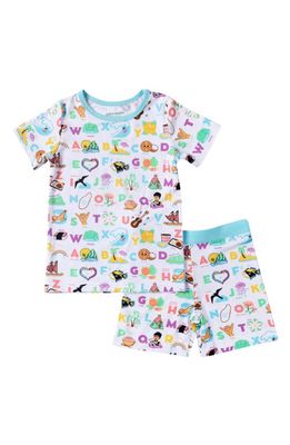 Coco Moon Kine ABCs Fitted Short Pajamas in Blue