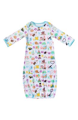 Coco Moon Kine ABCs Layette Gown in Blue/White Multi