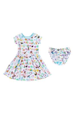 Coco Moon Kine ABCs T-Shirt Dress & Bloomers in Blue