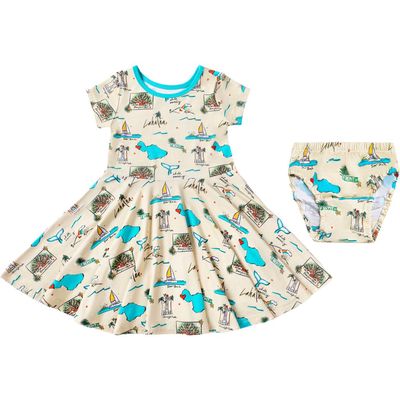 Coco Moon Maui Strong T-Shirt Dress & Bloomers in Multi 