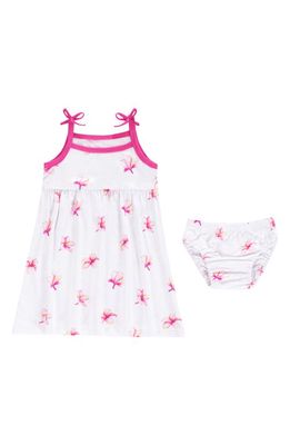 Coco Moon Plumeria Dress & Bloomers in Pink/White