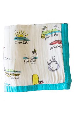 Coco Moon Surf Report Quilt in White Multi 