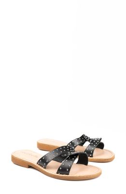 Cocobelle Aloha Studded Slide Sandal in Black