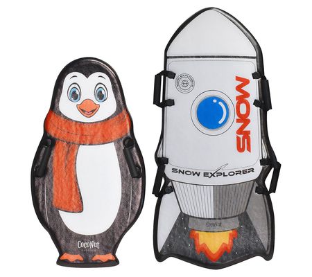 CocoNut Outdoor Penguin & Rocket Ship Foam Sled Bundle