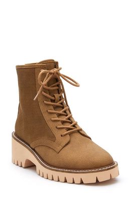 Coconuts by Matisse Miss Me Faux Leather Combat Boot in Tan