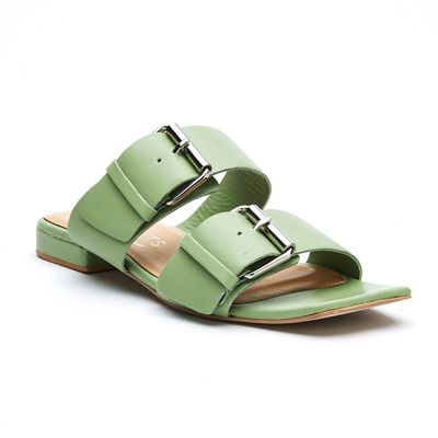 Coconuts by Matisse Moxie Buckle Strap Square Toe Sandal in Jade