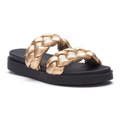 Coconuts by Matisse Women's Maisy Braided Double Strap Sandal in Gold