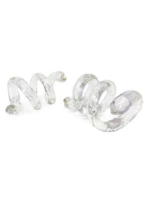 Coil Glass 2-Piece Napkin Rings Set - Clear