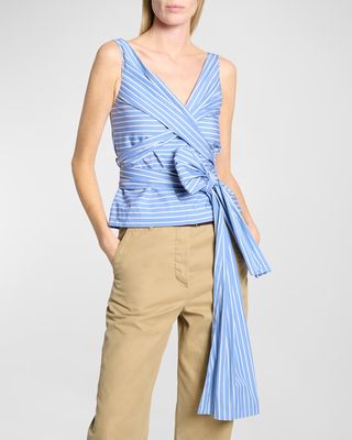 Colada Striped Wrap Top