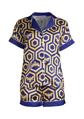 Colbee Honeycomb Print Short Pajama Set