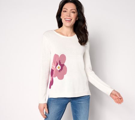 Coldwater Creek Floral Pop Sweater