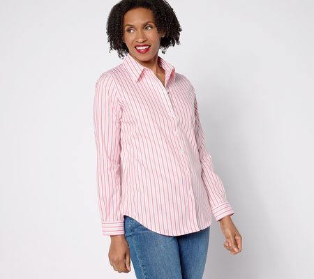 Coldwater Creek No-Iron Button Front Shirt in Prints & Solids