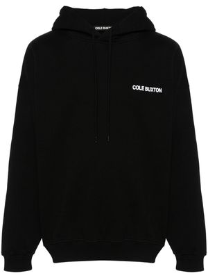 COLE BUXTON logo-print cotton hoodie - Black