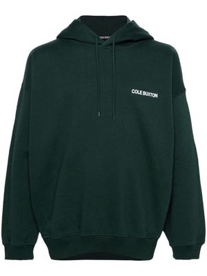 COLE BUXTON logo-print cotton hoodie - Green
