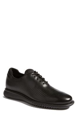 Cole Haan 2.ZeroGrand Laser Wing Derby in Black Leather