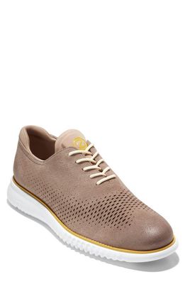 Cole Haan 2.ZeroGrand Laser Wing Derby in Chocolate Truffle/Ivory