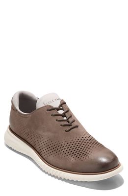 Cole Haan 2.ZeroGrand Laser Wingtip Oxford in Chocolate Truffle/Ivory