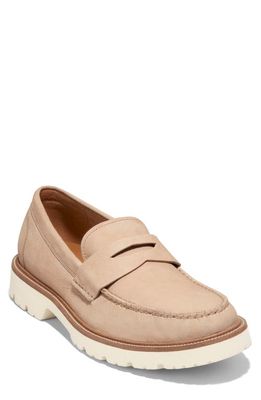 Cole Haan American Classics Penny Loafer in Sesame Nubuck/Egret