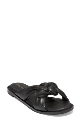 Cole Haan Anica Lux Knotted Slide Sandal in Black Ltr