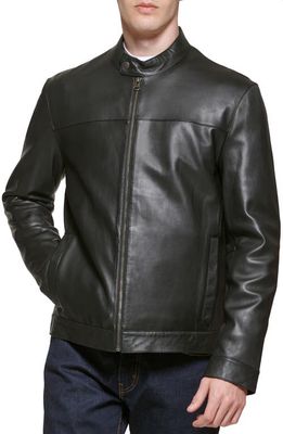 Cole Haan Bonded Leather Moto Jacket in Black