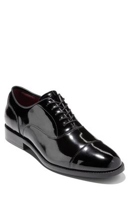 Cole Haan Broadway Cap Toe Oxford in Black Patent/Black