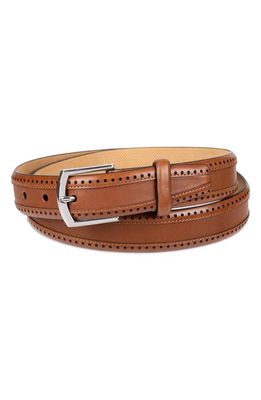 Cole Haan Dawson Perforated Leather Belt in British Tan