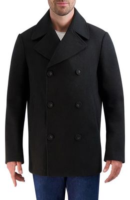 Cole Haan Double Breasted Peacoat in Black
