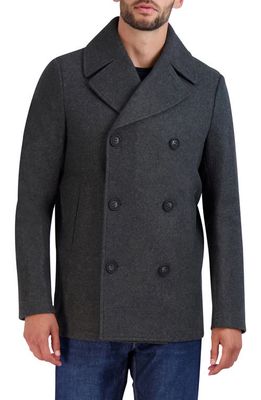 Cole Haan Double Breasted Peacoat in Charcoal