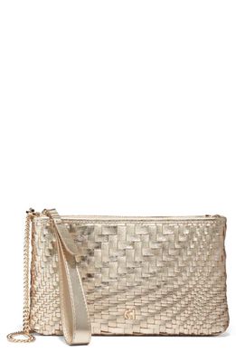 Cole Haan Essential Pouch Crossbody Bag in Gold/Woven