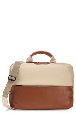 Cole Haan Go to Work Two-Tone Canvas & Recycled Nappa Leather Briefcase in Safari