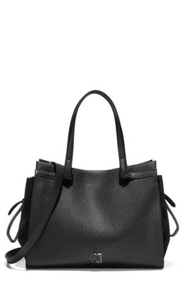 Cole Haan Grand Ambition Leather Cinched Satchel Bag in Black