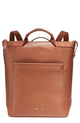 Cole Haan Grand Ambition Small Leather Convertible Backpack in British Tan