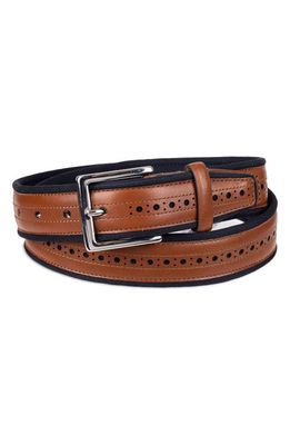 Cole Haan Grand Brogue Leather Belt in British Tan