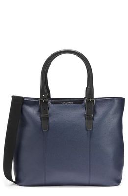 Cole Haan Grand Series Triboro Leather Tote in Navy Blazer