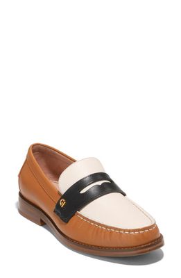 Cole Haan Lux Pinch Penny Loafer in Pecan/Ivory Leather