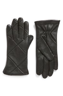Cole Haan Quilted Leather Gloves in Black