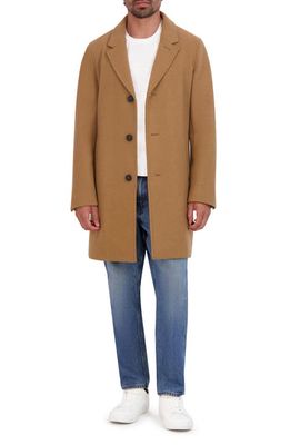 Cole Haan Regular Fit Stretch Wool Coat in Camel