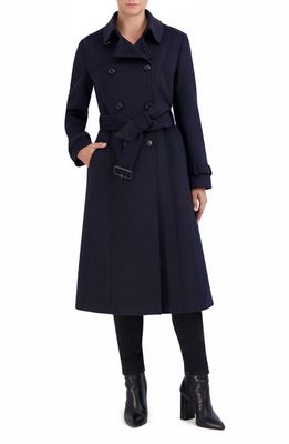 Cole Haan Signature Slick Belted Double Breasted Trench Coat in Midnight