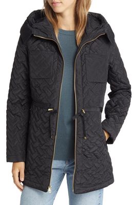 Cole Haan Signature Water Resistant Belted Quilted Jacket in Black